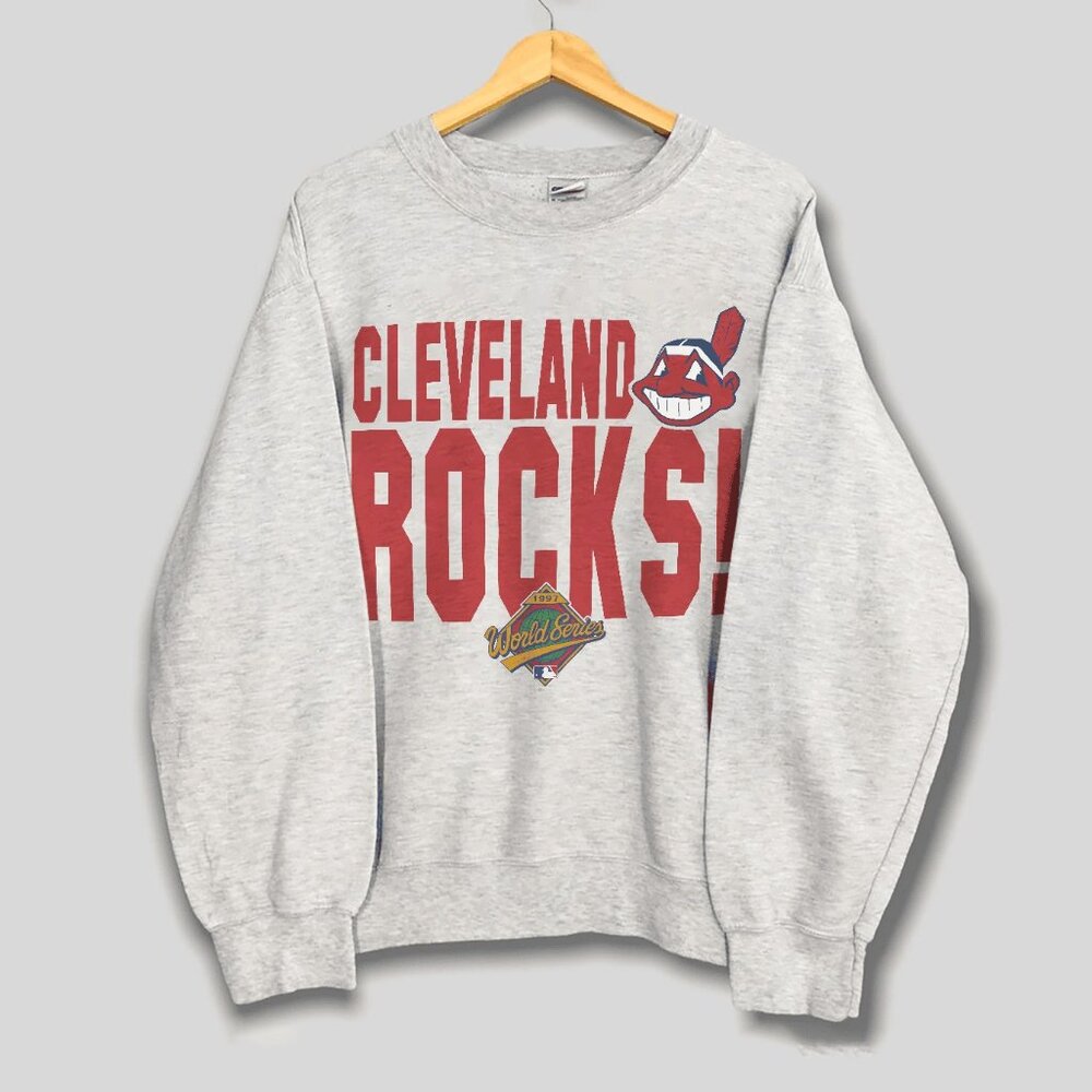 Vintage Cleveland Indians 1997 World Series Baseball Sweatshirt, MLB Shirt Tee